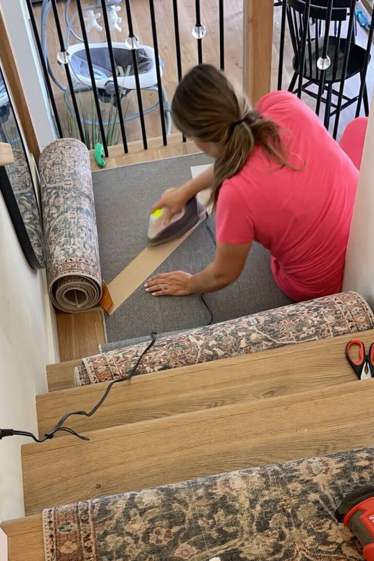 Stair runner installation in a home